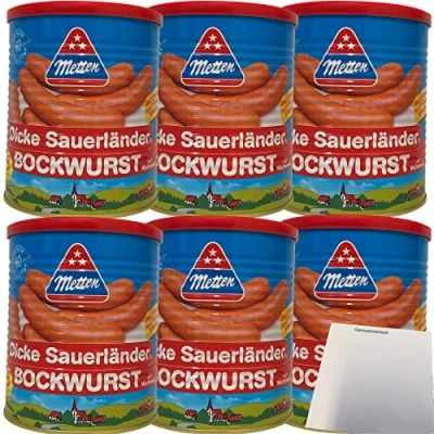 Abbildung von Metten Dicke Sauerländer Bockwurst 5x80g 6er Pack (6x400g Dose) + usy Block