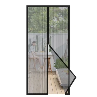 Abbildung von Sekey Magnet Fliegengitter Tür ohne Bohren, Türvorhang Balkon Magnetvorhang, Insektenschutz Fliegenschutz mit Klebeband 140x240cm, Schwarz