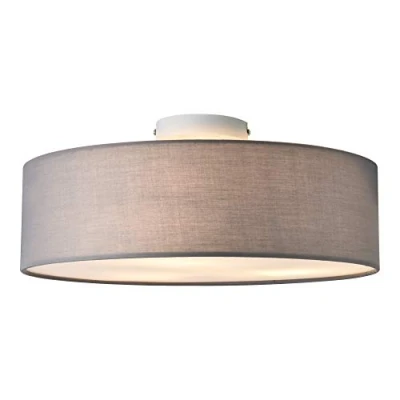 Abbildung von lux.pro Deckenleuchte Omaha 3 x E27 Deckenlampe Flammig Durchmesser 45 cm Kunststoff Textiloptik Organza Grau/Weiß