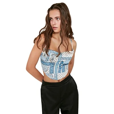 Abbildung von TRENDYOL Damen hangende Blouse, Multi Color, 34 EU