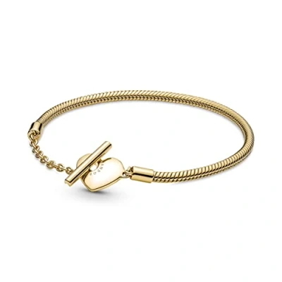 Abbildung von PANDORA SHINE Armband Moments &quot;Gravierbares Herz&quot; T Verschluss, 14k gelbvergoldet 569285C00 23 cm