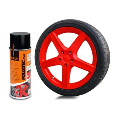 Abbildung von Foliatec Sprühfolie Auto Felgenfolie Sprüh Lack Spraydose Abziehbar, Gute Deckkraft, rot glänzend, 1x 400ml