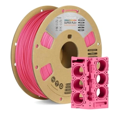 Abbildung von OVERTURE Super PLA+ Filament 1.75mm, 1kg Spule (2.2lbs), Maßgenauigkeit +/ 0.03 mm, für 3D Drucker (Rosa)