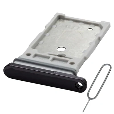 Abbildung von MMOBIEL Dual SIM Kartenhalter Kompatibel mit Samsung Galaxy S23 / Plus Tray Kartensteckplatz Ersatz inkl. Nadel und Wasserdichtem Gummiring Schwarz