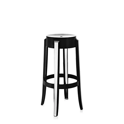 Abbildung von Kartell Charles Ghost, Hocker Large, H. 75 cm, Schwarz, 2er Satz