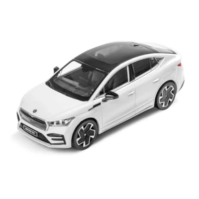 Abbildung von Skoda 5LE099300S9R Modellauto Enyaq Coupé RS Miniatur, Maßstab 1:43, weiß