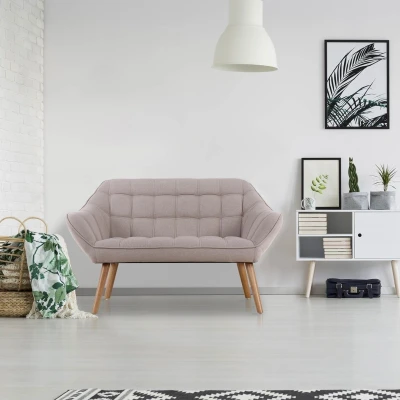 Abbildung von Zentao Skandinavisches 2 Sitzer Sofa mit Stoffbezug Beige Menzzo