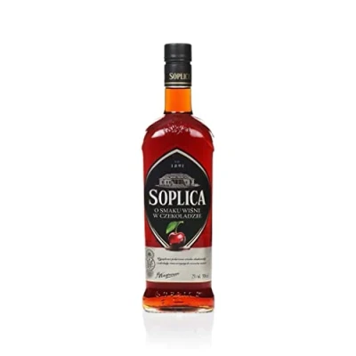Abbildung von 6 Flaschen Soplica mit Kirschen in Schokolade Geschmack Likör/o smaku wisni w czekoladzie Früchte a 500ml 25% Vol.