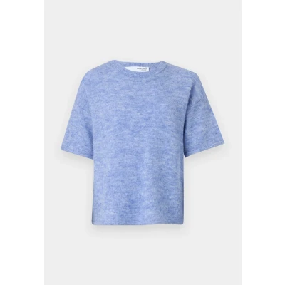 Abbildung von Selected Femme Slfmaline Liliana O NECK Tshirt print, Damen, Größe: 34, Cornflower blue