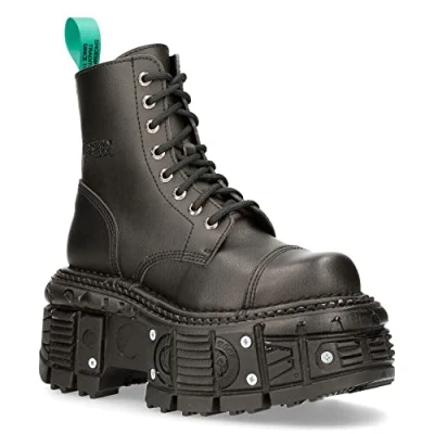 Abbildung von New Rock Metallic Schwarz Leder Neptuno Gothic Stiefel 373 S2