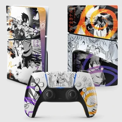 Abbildung von PS5 Skin Naruto Slim, Aufkleber Playstation 5 Manga, Konsole und Controller, Edition Slim Disk, Hokage (1 Controller)