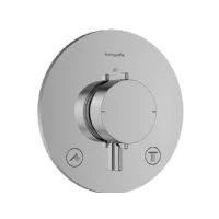 Abbildung von hansgrohe Ecostat Comfort S Duschthermostat Unterputz, Duscharmatur mit Sicherheitssperre (SafetyStop) bei 40 C, Thermostat für die Dusche, Mischbatterie 2 Verbraucher, Chrom, 33715000