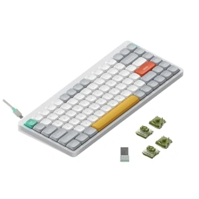 Abbildung von nuphy Air75 V2 Kabellose mechanische Tastatur, 84 Tasten RGB Hot Swap unterstützt Bluetooth 5.1, 2.4G und kabelgebundener Verbindungc für PC/Laptop/Windows/MacWhite Gateron Moss Switch
