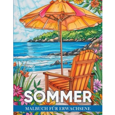 Abbildung von Sommer Malbuch für Erwachsene: Ein mit 50 sonnigen Motiven und Szenen zur Entspannung, kreativen Gestaltung Freude an Der Warmen Jahreszeit