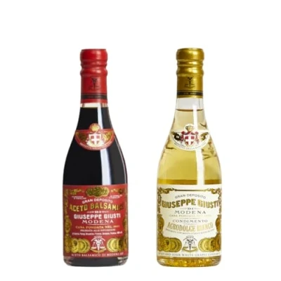 Abbildung von Giusti Balsamico Essig aus Modena 3 Goldmedaillen und Condimento Agrodolce Bianco 2 x 250ml
