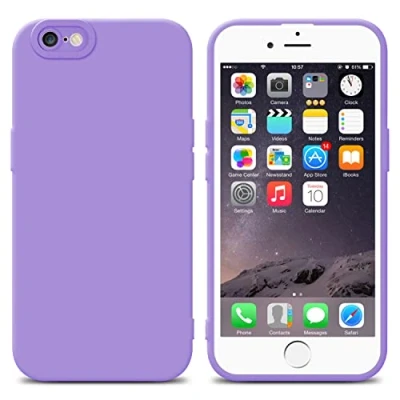 Abbildung von Cadorabo Hülle kompatibel mit Apple iPhone 6 PLUS 6S Schutzhülle TPU Silikon Case Liquid Design Kameraschutz Slim Kratzfest Gummi Rundumschutz für in Lila