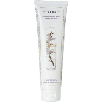 Abbildung von KORRES Almond &amp; Linseed Haarmaske für trockenes + strapaziertes Haar, mit Mandelöl, reichhaltige Aufbaupflege, vegan, 125 ml