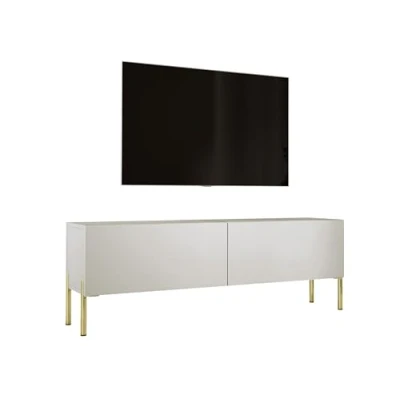 Abbildung von 3E 3xE living.com TV Schrank in Kaschmir mit Beinen Gold, A: B: 140 cm, H: 52 T: 32 cm
