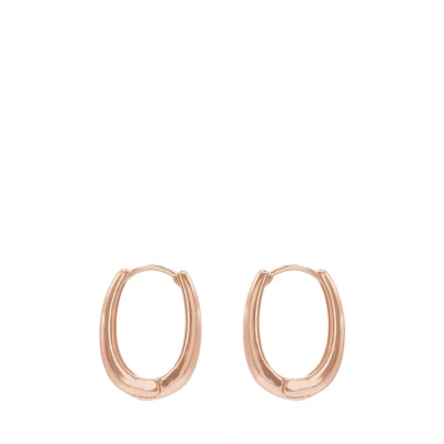 Abbildung von Heideman Ohrringe Nora Damen aus hochwertigem Edelstahl silber gold rosegold farbend matt Ohrstecker hängend für Frauen Ovale Creolen 2cm lang