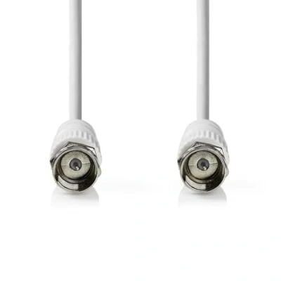 Abbildung von Nedis Satelliten und Antennenkabel F Stecker Vernickelt 75 Ohm Doppelt geschirmt 3.00 m Rund PVC Weiss Label