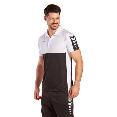 Abbildung von Erima Six Wings Poloshirt schwarzweiss, XL Herren