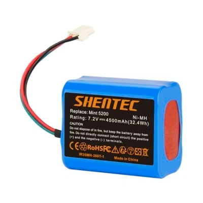 Abbildung von Shentec 7.2V 3500mAh Ni MH Ersatzakku für iRobot Braava Akku 380 380T 390 390T Mint 5200 5200B 5200C