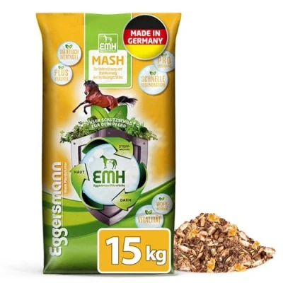 Abbildung von Eggersmann Mein Pferdefutter EMH Mash 15 kg Ergänzungsfuttermittel für Pferde &amp; Ponys zur Unterstützung der Darmflora Verdauung Mit wertvollen Omega 3 6 Fettsäuren