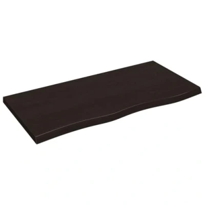 Abbildung von vidaXL Waschtischplatte, Multifunktional Arbeitsplatte mit Naturkante, Waschtischkonsole Tischplatte für Badezimmer, Holzplatte Platte, Dunkelbraun 100x50x(2 4) cm Massivholz Behandelt