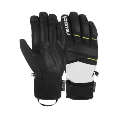 Abbildung von Reusch Thunder R TEX XT warme, wasserdichte, Winddichte und atmungsaktive Unisex Winterhandschuhe Fingerhandschuhe Schneehandschuhe Skihandschuhe Herren Damen, grau schwarz gelb, 10,5