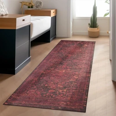 Abbildung von Carpettex Designteppich Vintage Stil, Läufer, Höhe: 7 mm, Waschbarer Teppich Stil Rutschfest Wohnzimmer