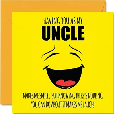 Abbildung von Lustige Geburtstagskarten für Onkel Make Me Smile Witz Happy Birthday Karte aus Nichte Neffe, Banter Geburtstagsgeschenke, 145 mm x Geschenk