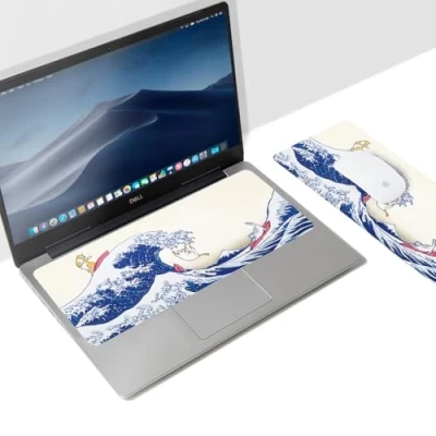 Abbildung von SenseAGE Microfasertuch Tastaturschutz mit attraktiv Bilder für 13 16 Zoll Laptop MacBook 3 in 1 Mauspad, Bildschirmreiniger, Display , Tastaturabdeckung Notebook Schutztuch, Kanagawa Meow