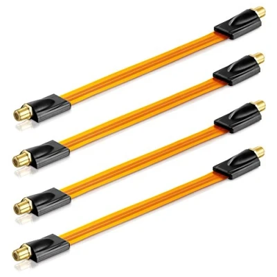 Abbildung von conecto 4X Premium Fensterdurchführung für SAT Kabel koaxial (F Kupplung auf F Kupplung, vergoldet) 26 cm