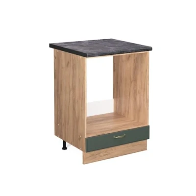 Abbildung von Vicco Herdumbauschrank Fame Line, Grün Gold Landhaus/Goldkraft Eiche, 60 cm, AP Anthrazit