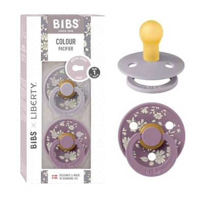 Abbildung von BIBS Colour Liberty Schnuller 2er Pack, BPA frei, Kirschform Nippel. Naturkautschuk/Latex, Hergestellt in Dänemark, Größe 1 (0 6 Monate), Capel Fossil Grey