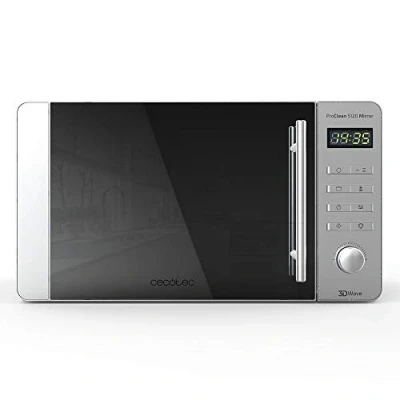 Abbildung von Cecotec Mikrowelle Pro Clean 5120 Mirror. 700 W, Grill 800W, 20 L, Ready 2 Beschichtung, 3 D Wave, 8 Programme, 60 Min Timer, LED, Front Spiegel Tür