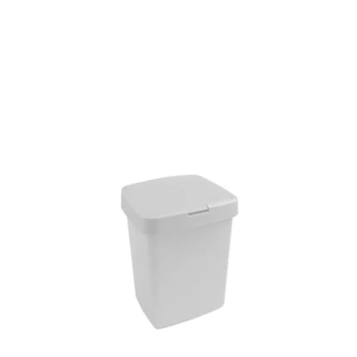 Abbildung von SUNWARE Delta Mülleimer mit Klappdeckel Montagering 10 L 25 x 22 32,5 cm weiß