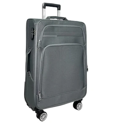 Abbildung von MY TRAVEL BAG Stoff Reisekoffer Trolley Erweiterbar mit Zwillingsrollen (M/L/XL/XXL oder 4er Set) Weichgepäck (Grau, Handgepäck (55cm))