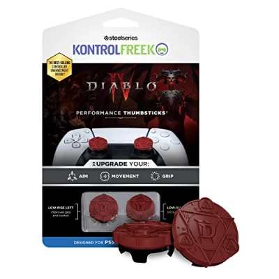 Abbildung von KontrolFreek Diablo IV Performance Thumbsticks für Playstation 4 (PS4) und 5 (PS5) Controller 2 Low Rise Rot &amp; Schwarz
