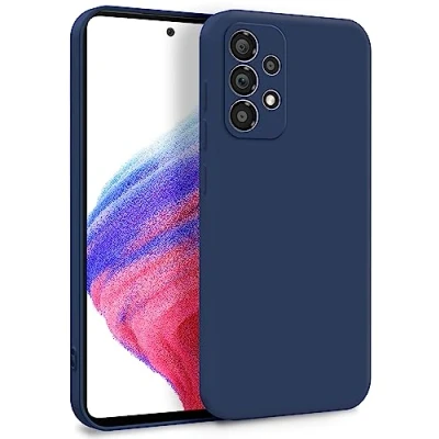 Abbildung von MyGadget Hülle für Samsung Galaxy A53 5G Zweilagige Handyhülle mit Kameraschutz Cover Innenfutter &amp; Silikon außen Dunkelblau