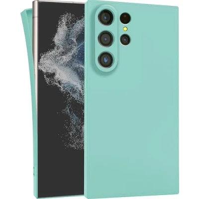 Abbildung von MyGadget Hülle für Samsung Galaxy S23 Ultra robuste Silikon Schutzhülle TPU Case Slim Silikonhülle Back Cover Kratzfest Handyhülle Matt Mint