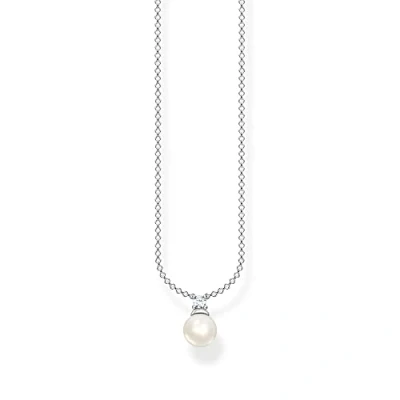 Abbildung von THOMAS Sabo Kette mit weißer Süßwasserzuchtperle, weißem Zirkoniasteine in Sterling Silber, KE2121 167 14 L45V