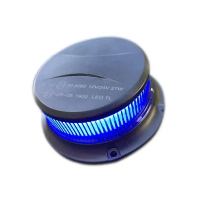 Abbildung von Blau LED Rundumleuchte Warnleuchte 18 mit ECE R65 R10 Magnet 3 Blitzmuster 12V 24V
