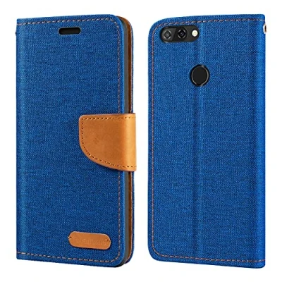 Abbildung von ZTE Blade V9 Hülle, Oxford Leder Wallet Case mit Soft TPU Back Cover Magnet Flip für