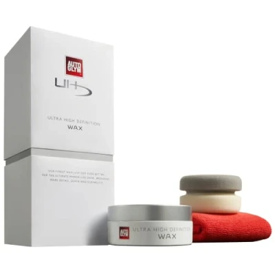 Abbildung von Autoglym Ultra High Definition Wachs Set Inklusive biologischem Carnaubawachs, Wachsapplikator und Hi Tech Pflegetuch für alle Arten von Autolackierungen, 120g