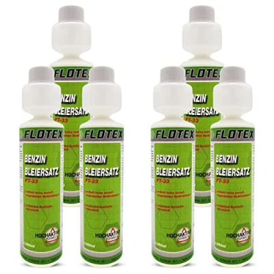 Abbildung von Flotex Benzin Bleiersatz, 6 x 250ml Additiv für ältere Benzinmotoren gegen Leistungsabfall und Motorschäden