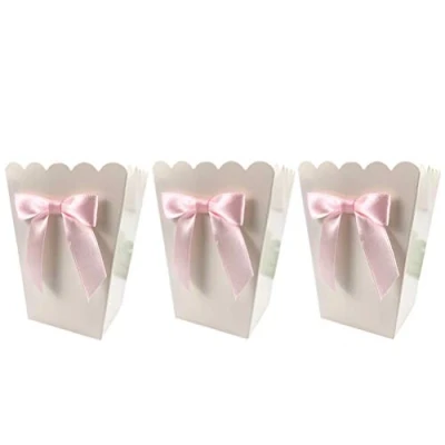 Abbildung von Toyvian 12 stücke Papier Popcorn Boxen Kino Kleine Candy Snack Box Container für Hochzeit Geburtstag Party Supplies (Rosa Bogen)