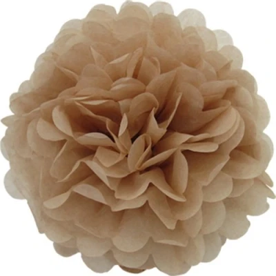Abbildung von Creativery 10 Papier Pompons 25cm Set (Taupe 823) // Pompoms Bommel Kugel Seidenpapier Pom Deko Hängedeko Raumdeko Blumen