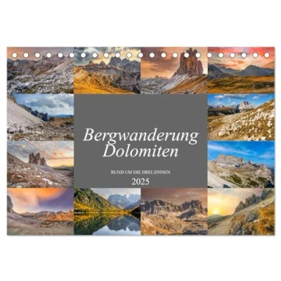 Abbildung von Bergwanderung Dolomiten rund um die Drei Zinnen (Tischkalender 2025 DIN A5 quer), CALVENDO Monatskalender