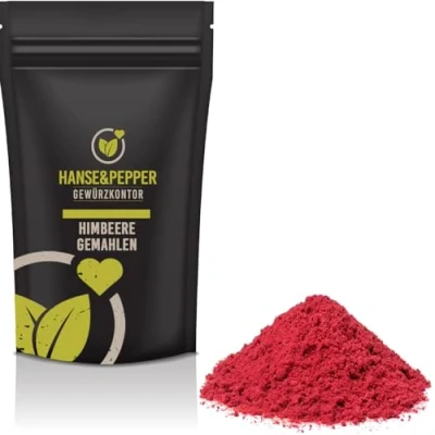 Abbildung von 1kg Himbeer Pulver gemahlen gefriergetrocknet Fruchtpulver ohne Zucker